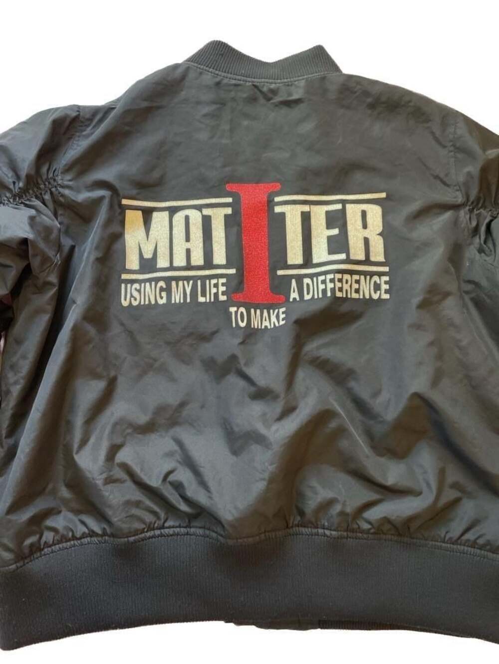 Holloway Ladies XL Black Bomber Jacket "I Matter" Graphic